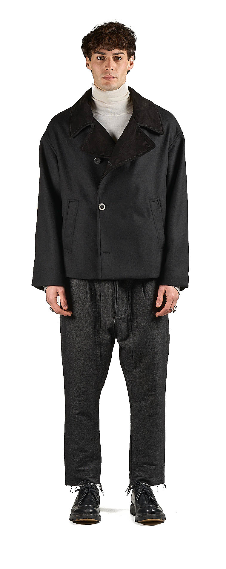 DANIELE BASTA LEATHER AND SILVER JACKET 